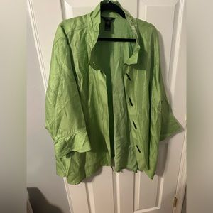 Plus size green jacket